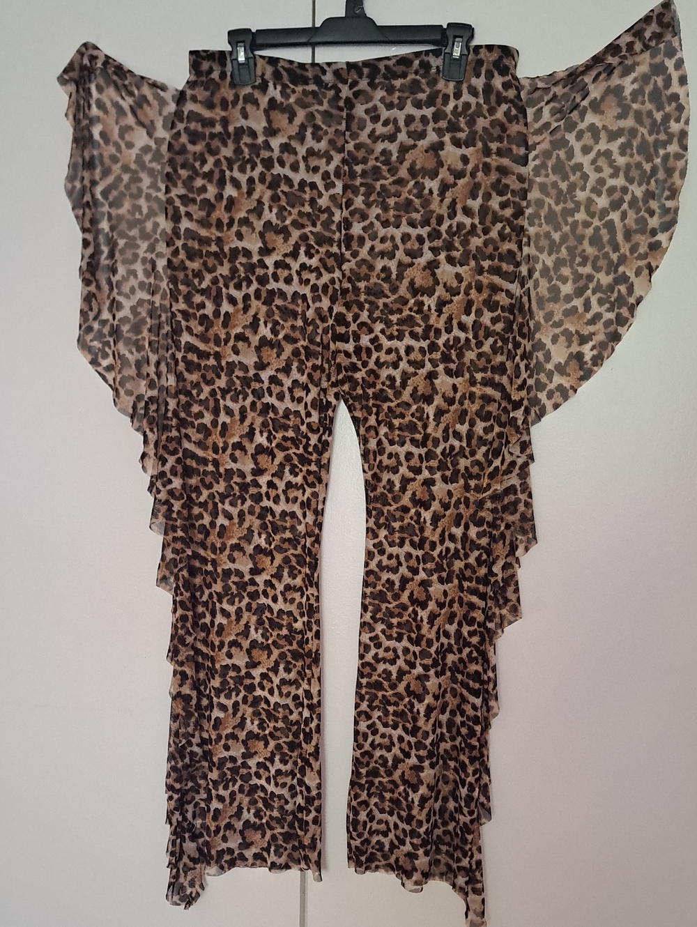 Leopard Print Flared Pants in Brown